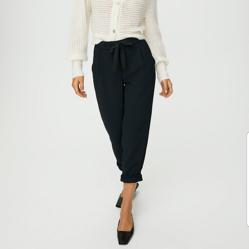 ARITZIA WILFRED BLACK PANTS SMALL - Picture 2 of 16